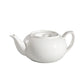 Ceramic Teapot with Lid, White, Classic Round Shape, Tea Serving Pot 16oz