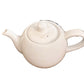 White Ceramic Teapot with Lid, Classic Round Shape, Glossy Finish 24oz
