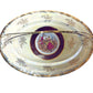 Decorative Serving Tray with Handle, Porcelain Plate with Gold Trim, Victorian Courting Couple Center Design, Cream with Burgundy Border
