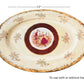 Decorative Serving Tray with Handle, Porcelain Plate with Gold Trim, Victorian Courting Couple Center Design, Cream with Burgundy Border