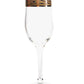 PROMSIZ Wine Glasses Set with Gold Greek Key Rim, Clear Glass, Stemmed, 6 Piece Set