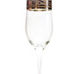 PROMSIZ Wine Glasses Set with Gold Greek Key Rim, Clear Glass, Stemmed, 6 Piece Set