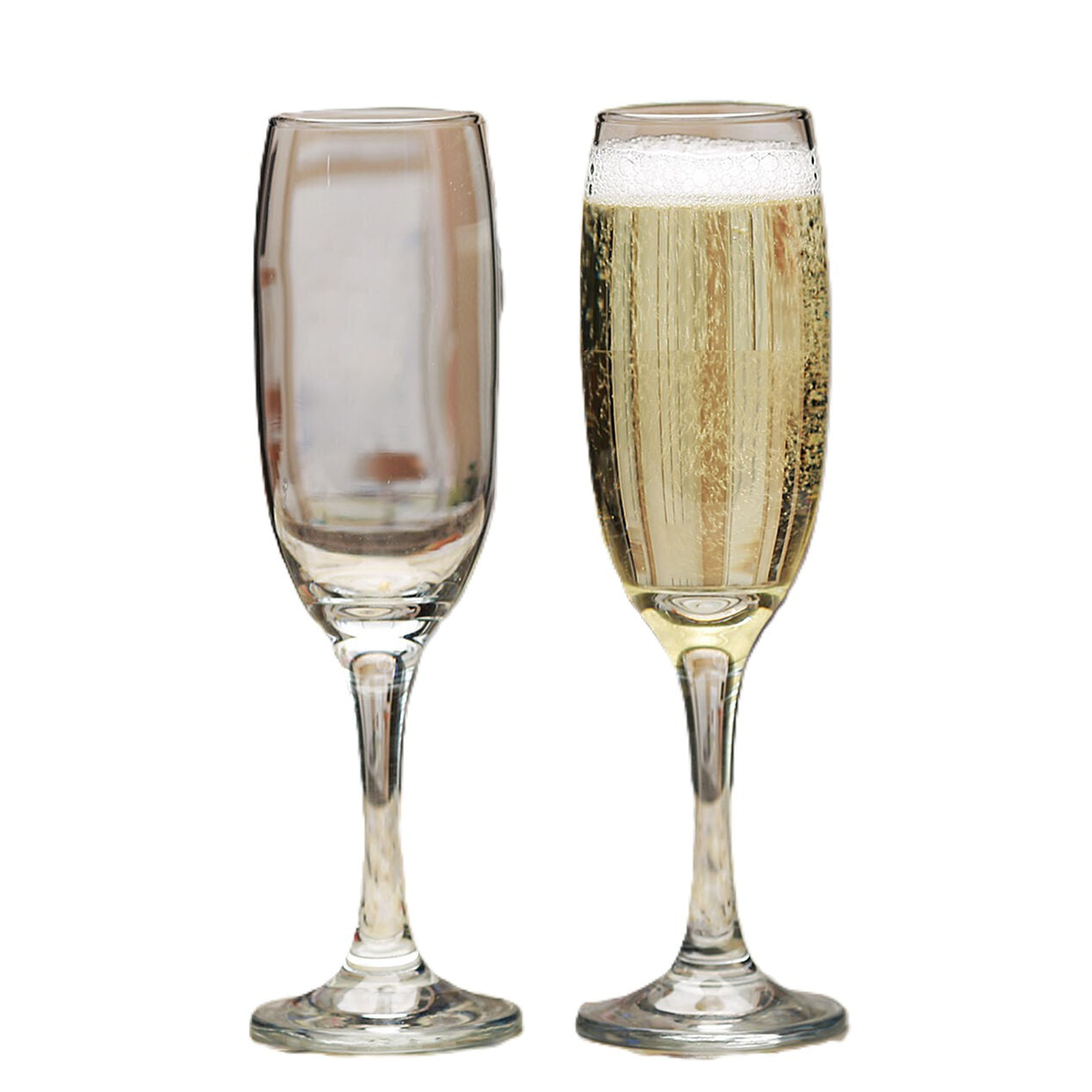 EXQUISITE Champagne Flute Glass, Clear, Stemmed, Elegant Design for Sparkling Wine and Celebrations