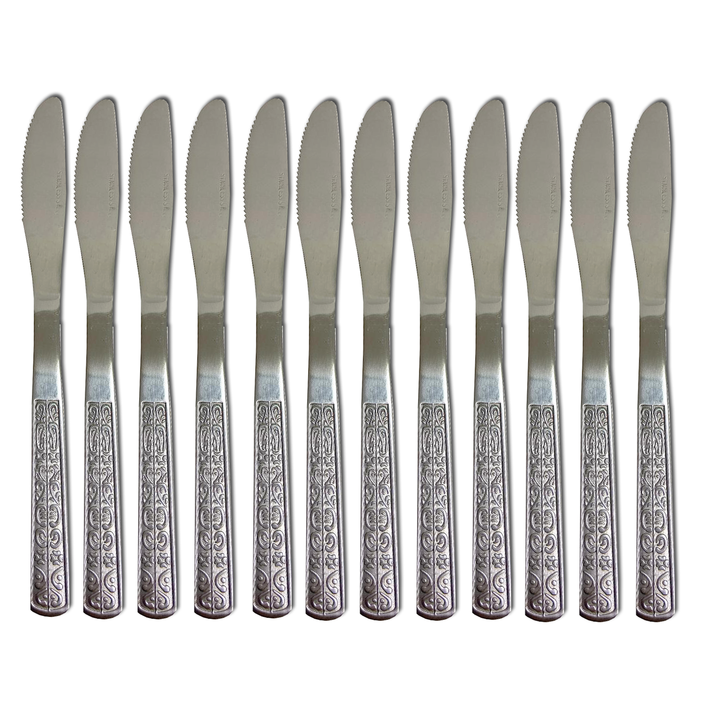 12 PC Classy Stainless Steel Silver Dinner Knife