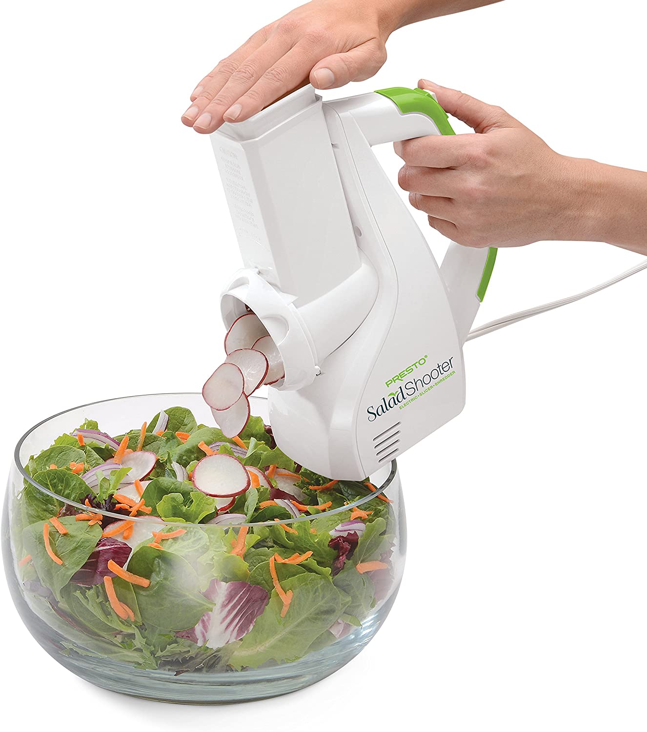 Presto White Salad Shooter Electric Slicer/Shredder