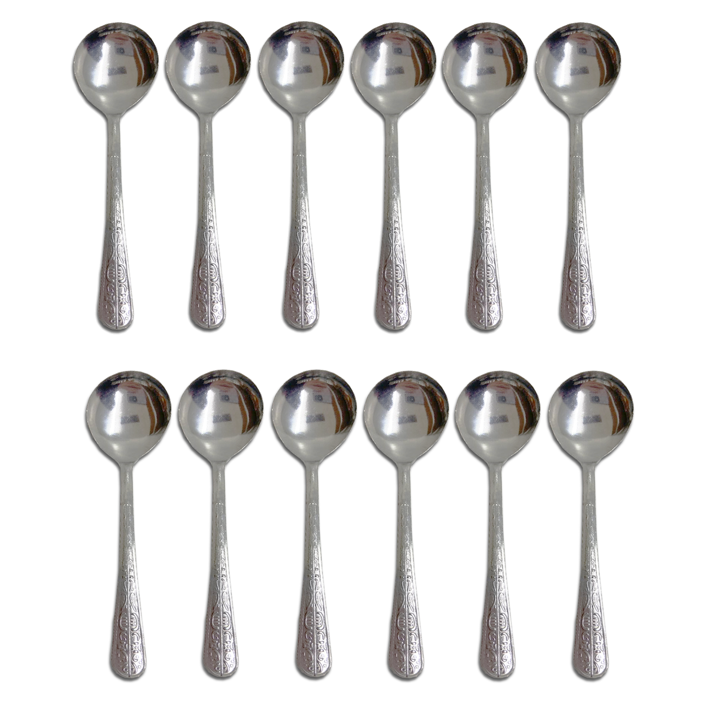 12 PC Classy Stainless Steel Silver Soup Spoon