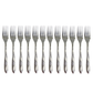 12 PC Wavy Cloud Design Stainless Steel Silver Tea Fork