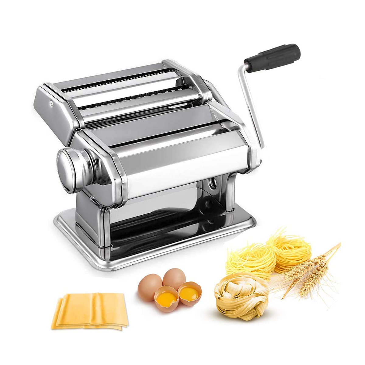 Stainless Steel Pasta Cutter With Wood Handle by STIR