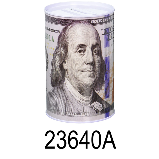Medium 100 Dollars Bill Tin Saving Bank Box / Money Can
