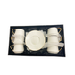 12 PC Matte White & Gold Coffee Set