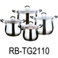 8 PC Stainless Steel Cookware Set With Silicone Handles