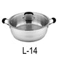 14 QT Stainless Steel 18/10 Induction Low Pot With Silicon Handle