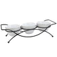 4 PC Stoneware Tidbit Dish Set with Metal Rack