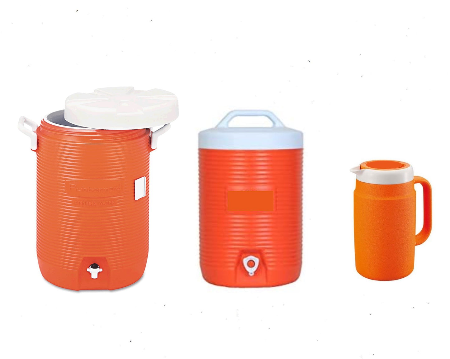 3 PC Orange Water Cooler Set