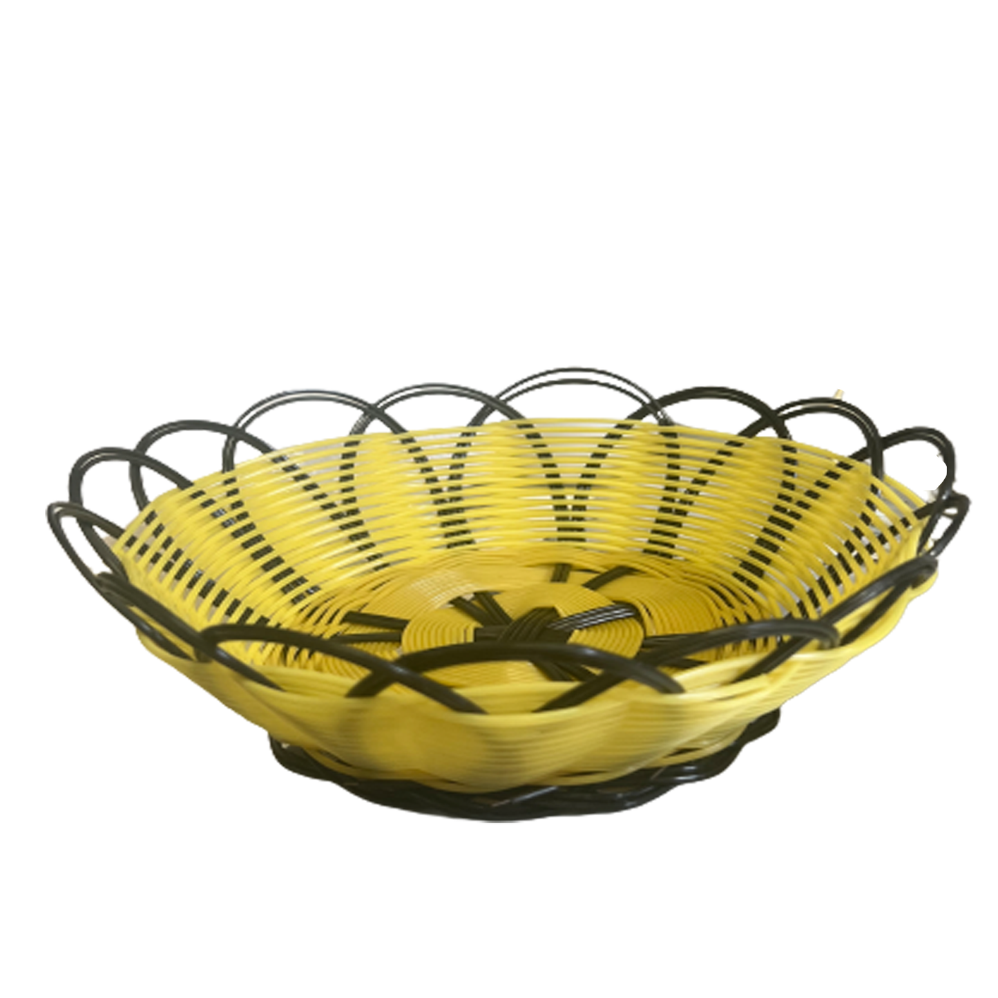 9.25" Eco-friendly Plastic Bread Basket-Black Yellow