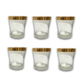 6 PC Short Gold Versace Inspired Design Glass Cups