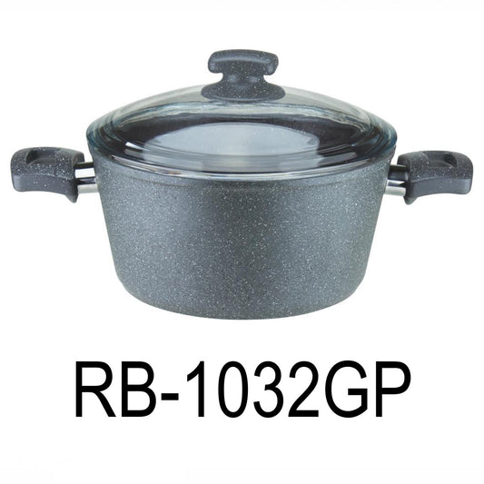 32cm Black Granite Coating Aluminum Deep Pot