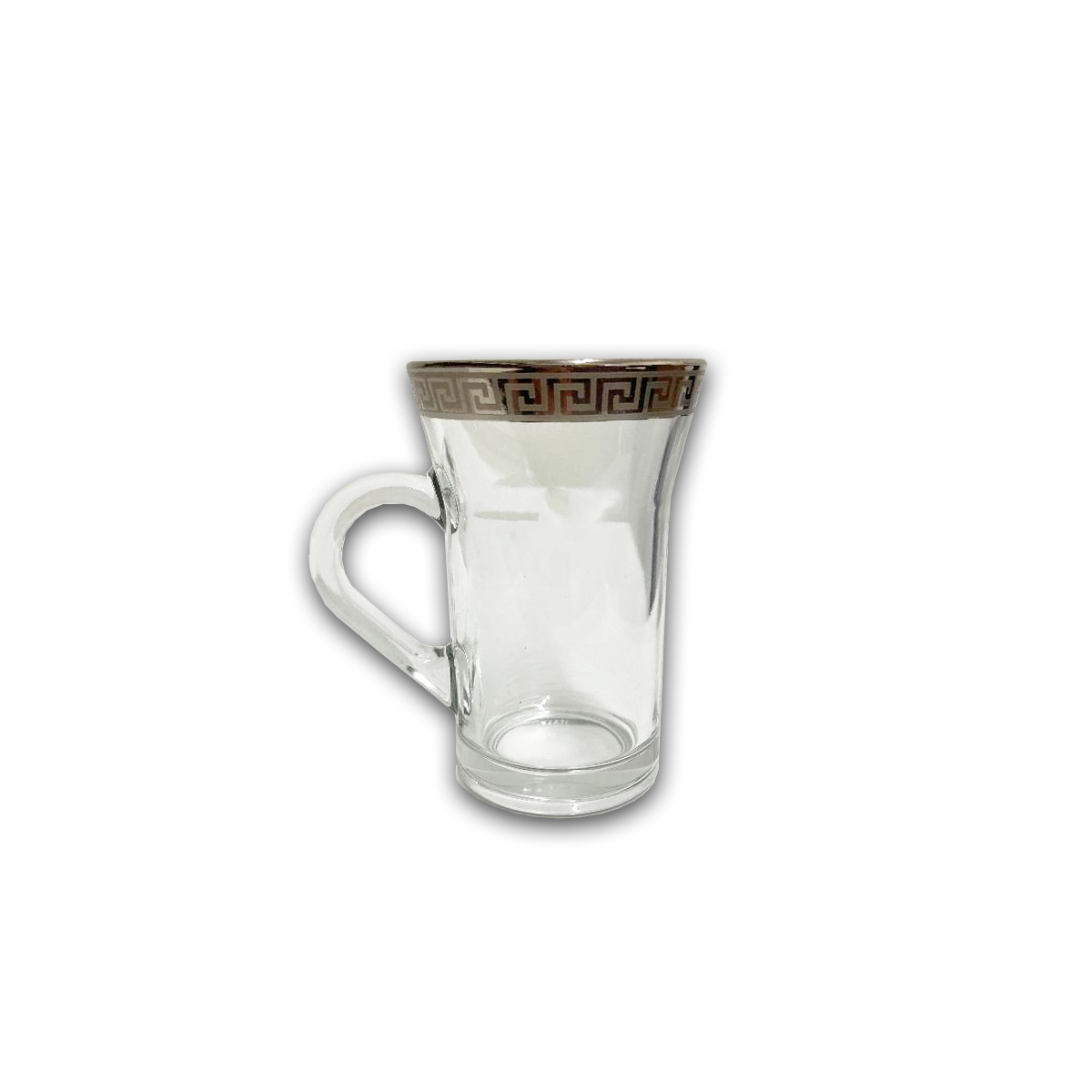 6 PC Silver Versace Inspired Design Glass Cups