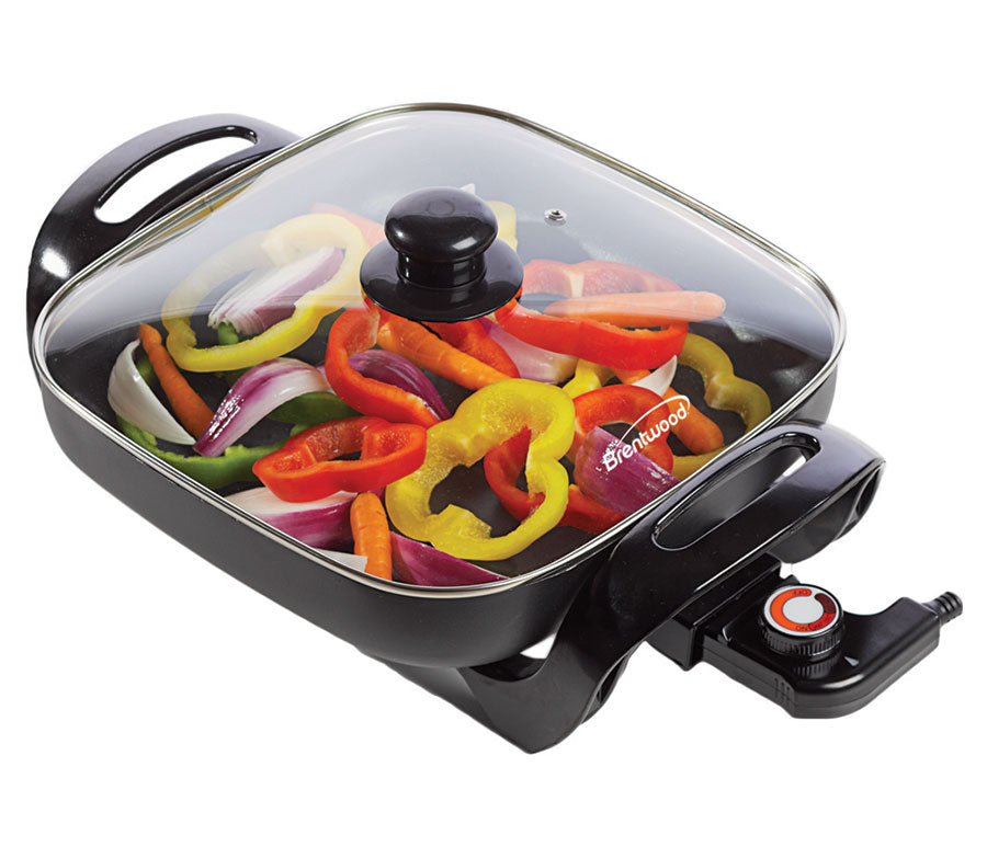 12" Non-Stick Electric Skillet with Glass Lid