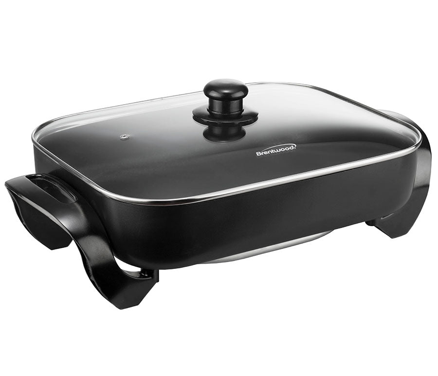 16" Brentwood Non-Stick Electric Skillet with Glass Lid