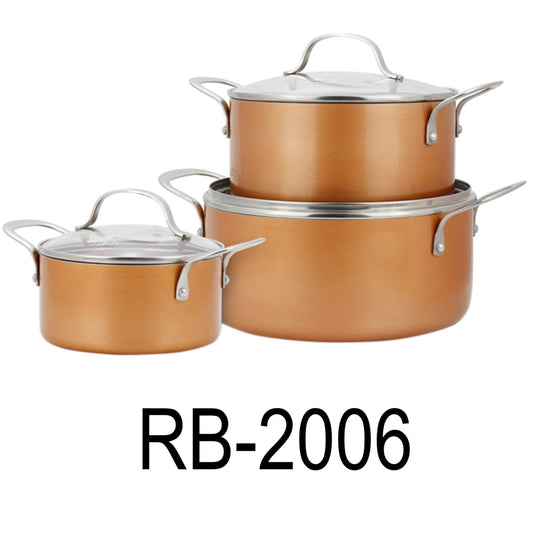 6 PC Heavy Gauge Non-Stick Aluminum Cookware Set