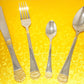 24 PC Flower Design Stainless Steel Silver & Gold Cutlery Set