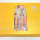 24 PC Flower Design Stainless Steel Silver & Gold Cutlery Set
