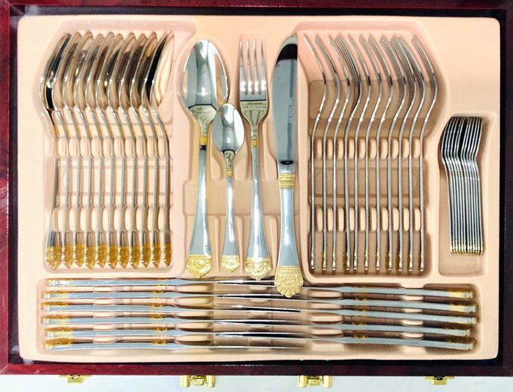 84 PC Silver & Gold Cutlery Set – R & B Import