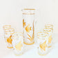 7 PC Angel Fish Glasses Gold Set