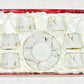 12 PC White  & Gold Marble Coffee Set