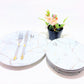 7 PC Silver Marble Cake Set