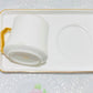 8 PC White & Gold Coffee / Tea Cup Set