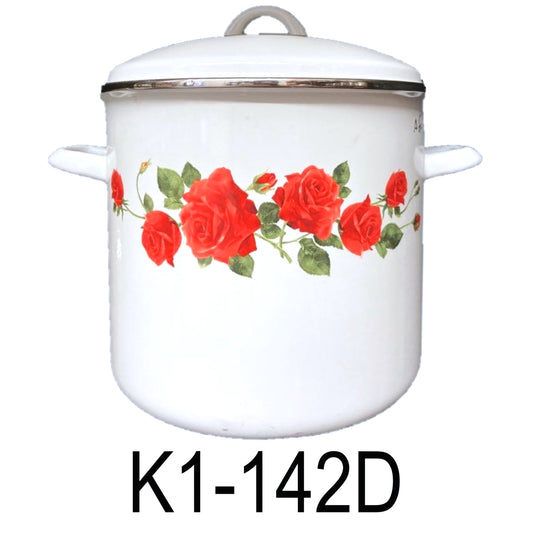 8 QT Rose Enamel Stock Pot with Lid