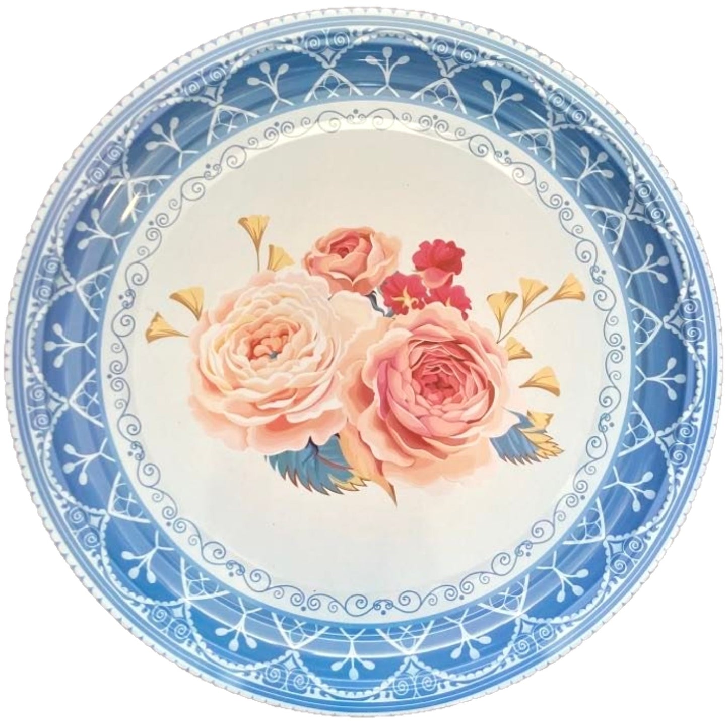 40cm Blue Floral Tray