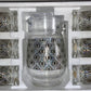 7 PC Silver And Black Peacock Tail Design Set with Glass Pitcher and Cups