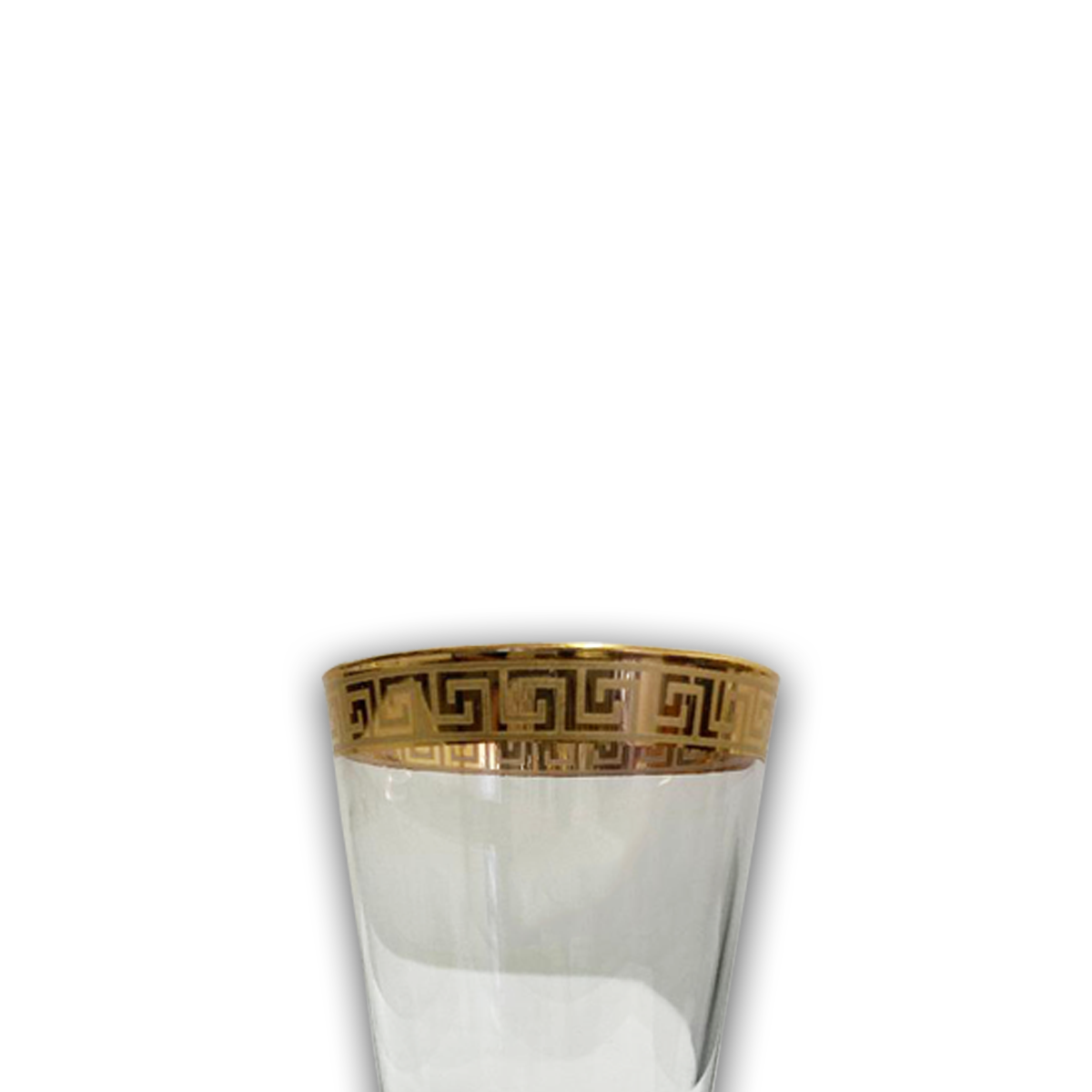 6 PC Tall Gold Versace Inspired Design Glass Cups