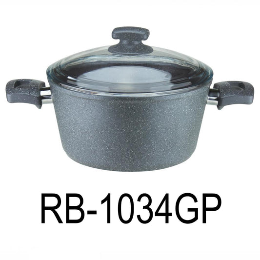 34cm Black Granite Coating Aluminum Deep Pot