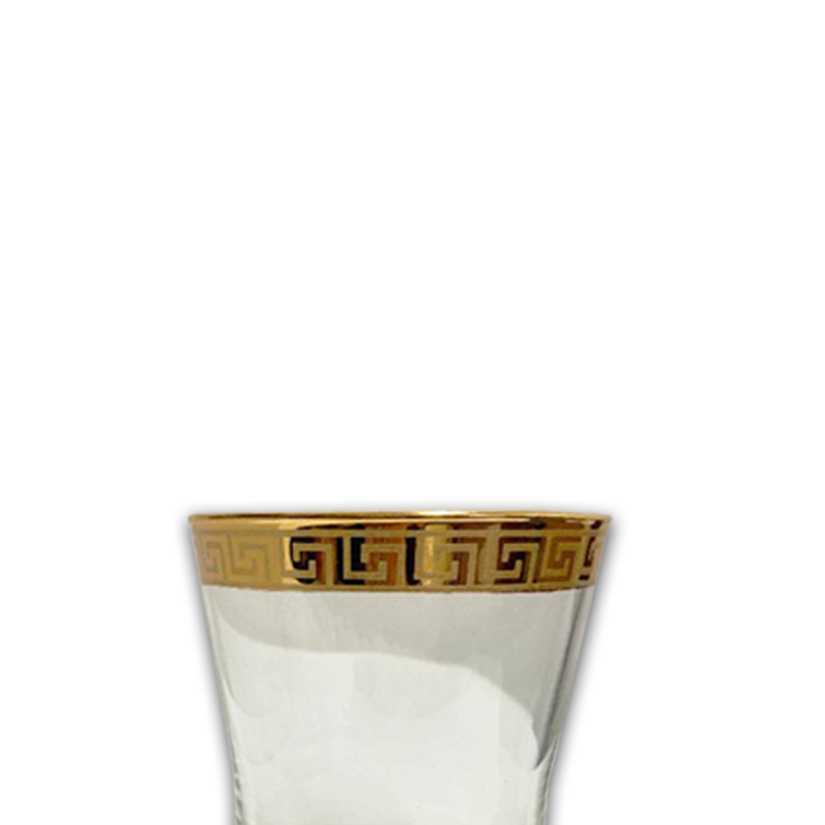 6 PC Short Gold Versace Inspired Design Glass Cups