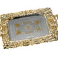 2 PC Royal Gold And Silver Serving Tray