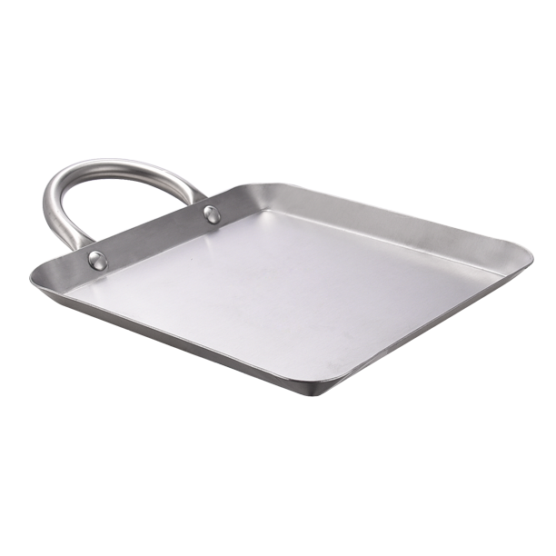 8.5 Stainless Steel Flat Square Fry Pan Comal – R & B Import