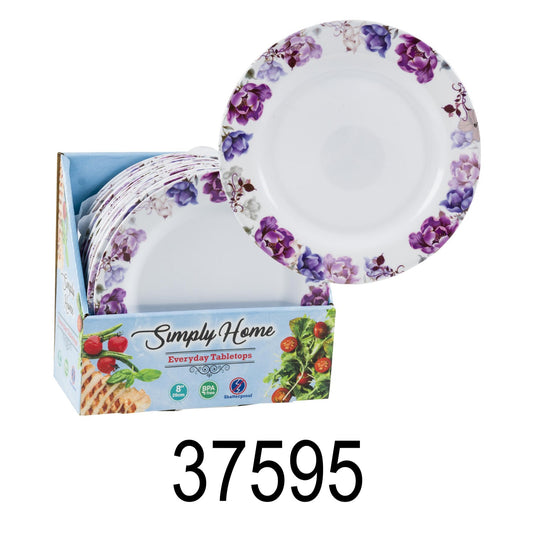 1 PC 20cm Purple Floral Simply Home Salad Plate
