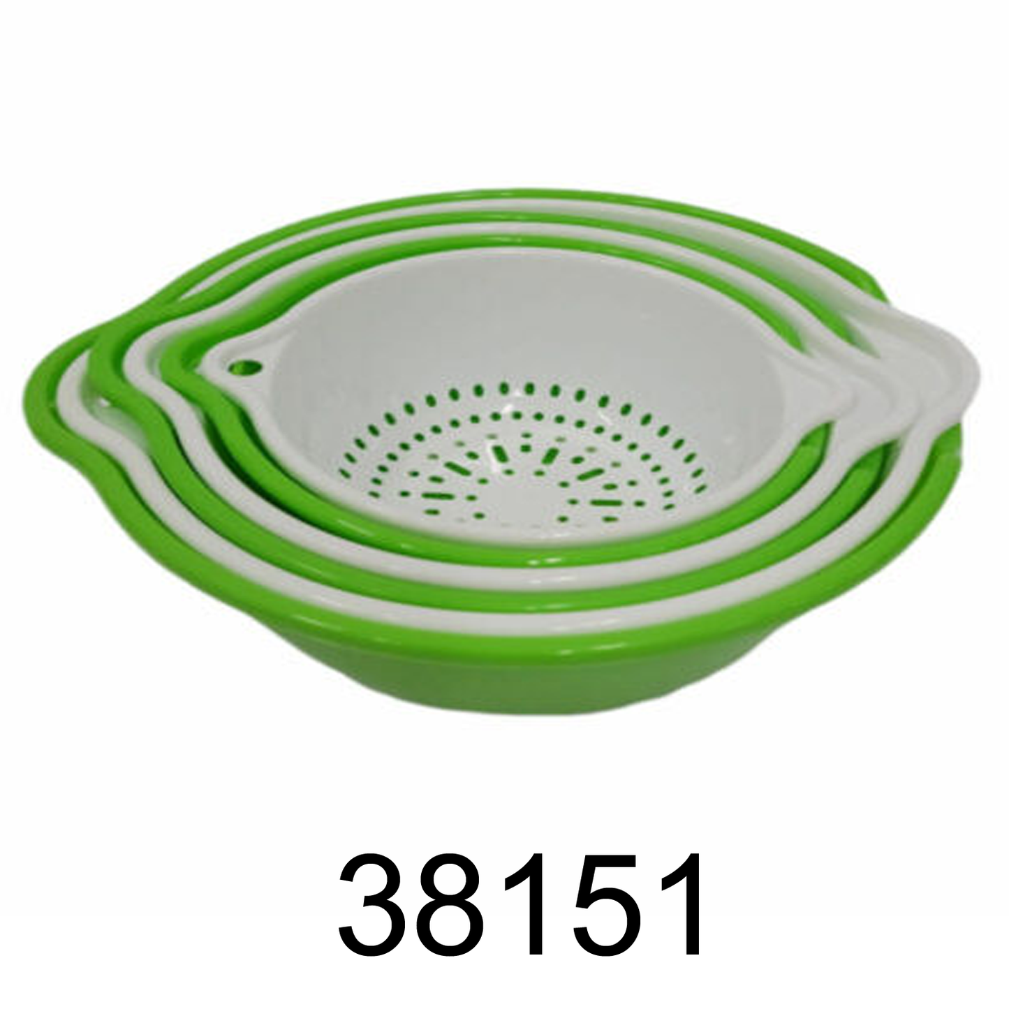 6 Pieces Green Kitchen Colander & Mixing Bowl Set