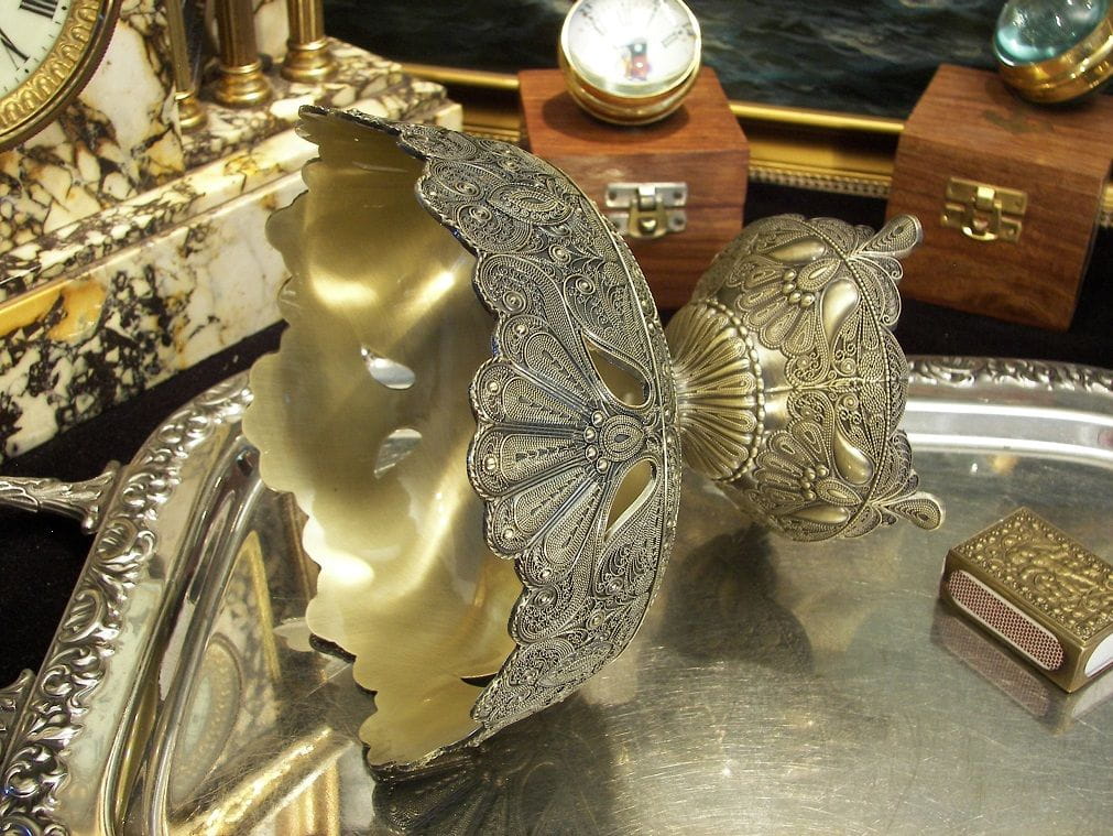 Small Gold Plated Metal Fruit Bowl