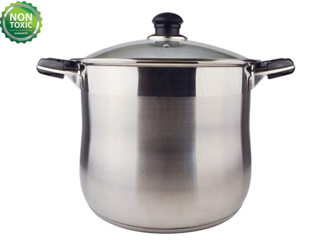 20 QT Stainless Steel 18/10 Induction Stock Pot (Free Gift 2 Spoons)
