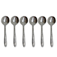 6 PC Wavy Cloud Design Stainless Steel Silver Tea Spoon