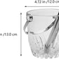 Glass Ice Bucket With Metal Tong & Handle