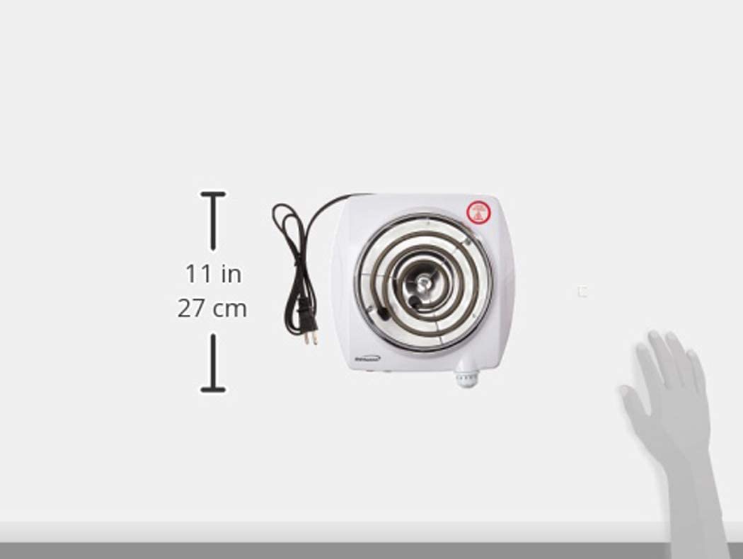 Brentwood White Single Electric Countertop Range Spiral Coil Burner