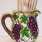 7 PC Grapes Hand Painted Fine Ceramicware Kitchen Tool Set