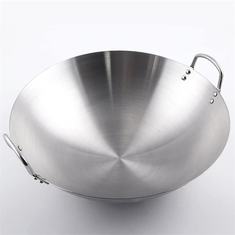 60cm Stainless Steel Double Short Handles Wok Pan