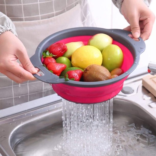 2 Pieces Collapsible Silicone Colander